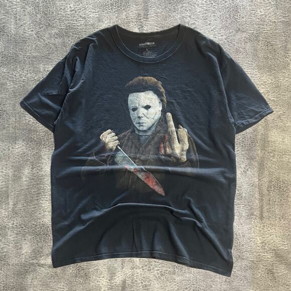 Halloween michael myers middle finger tee - Picture 1 of 6